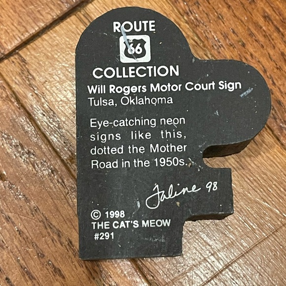 Will Rogers Motor Court Route 66 Sign Decor - The Cat’s Meow 1998 - Picture 4 of 4